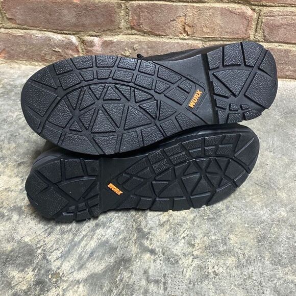 Red Wing Worx Black Leather Waterproof Lace Up Safety Toe Boot Size 8 NEW - Picture 7 of 9